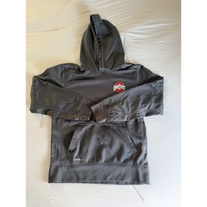 Nike Kids Ohio State Buckeyes Therma-FIT Hoodie Grey Pullover Sweatshirt Large